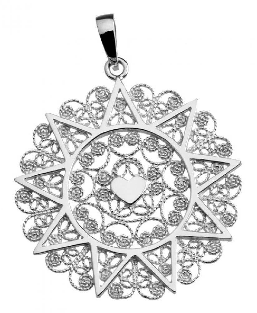 Ciondolo Presentosa Cod. PT03A Argento 925‰ - diam. 3 cm